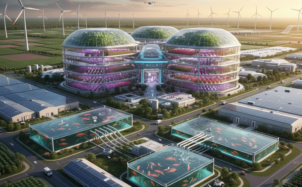 Modern city recycling tower, environmental services.
