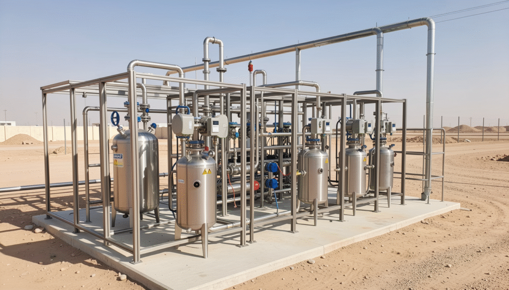 Industrial Fuel Quality Testing facility with stainless steel processing units
